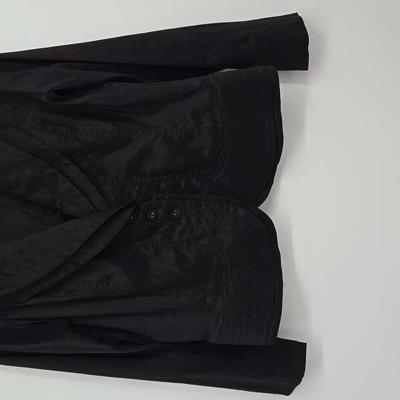 Cira Sun Woo Black Jacket Satin Plus Size Blazer Double Three Button Closure 1X - Picture 4 of 12
